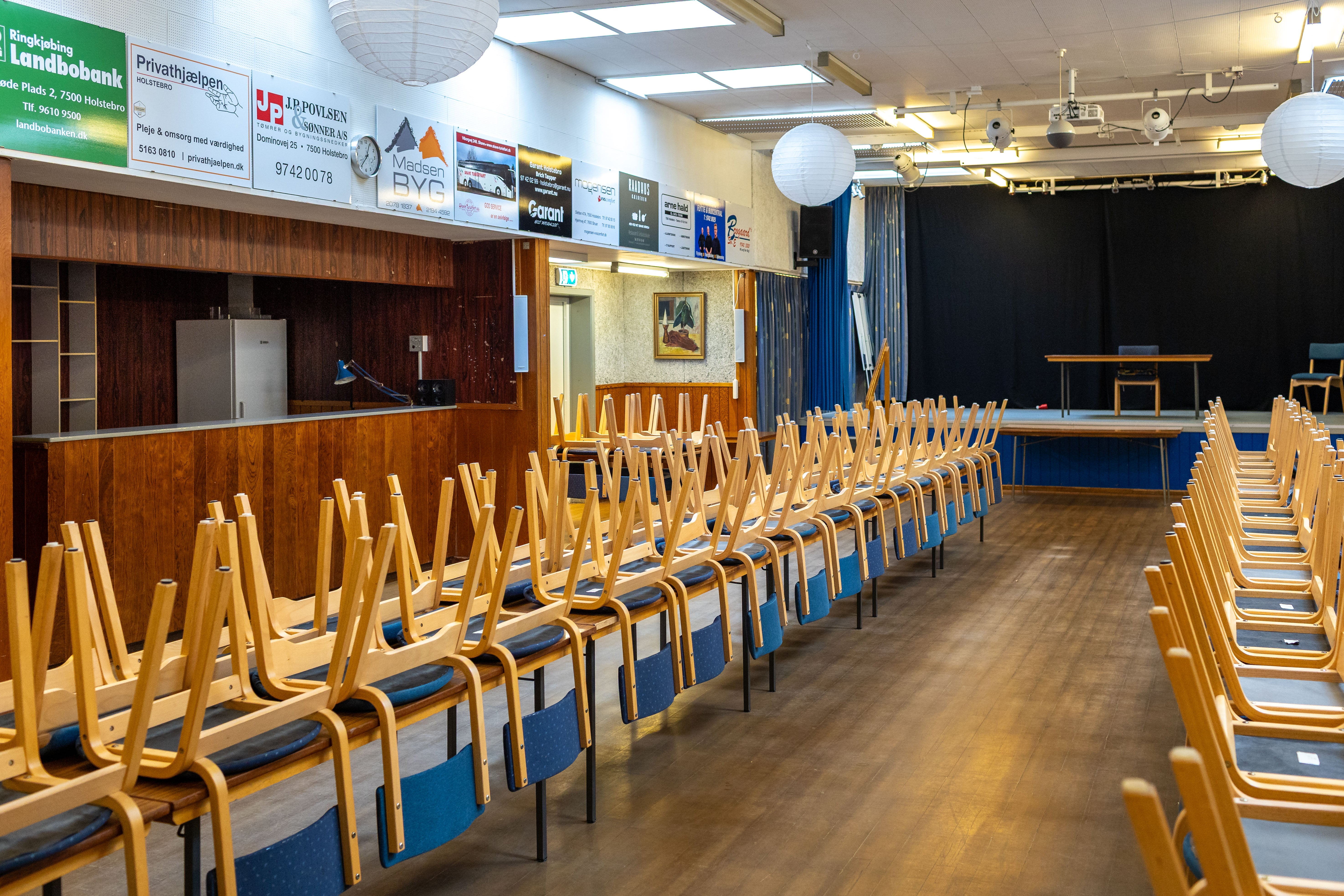 Den store sal med plads til 100 mennesker